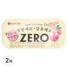 롯데제로 피치민트 캔디, 2개, 28g