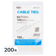 케이디와이 케이블타이 소포장, 200개, 백