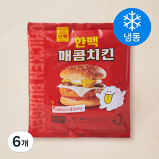 한맥 매콤치킨 햄버거 (냉동), 190g, 1개입, 6개