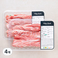 빌라스포크 무항생제 인증 한돈 등심꽃살 구이용 (냉장), 400g, 4개