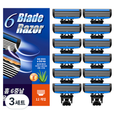 comet 家用6層替換刮鬍刀片, 12入, 3套