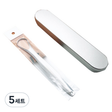 jm 金屬舌苔清潔器 10g+收納盒組, 5組