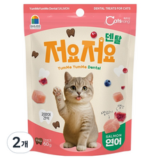 캐츠랑 고양이 저요저요 덴탈 간식, 연어, 60g, 2개