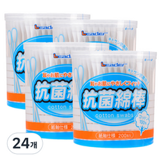 Leader 항균 면봉, 200개입, 24개