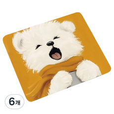 테이아 파스텔톤 귀여운 댕댕이 캐릭터 마우스패드 30 x 25 x 0.3cm, 래글런 강아지 10, 6개