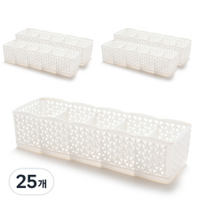 市場感性5格多功能收納盒, 白色, 25個