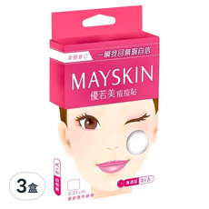 MAYSKIN 優若美 痘痘貼薄透型 未滅菌, 21個, 3盒, 21入, 3組