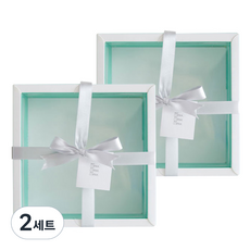 E Home Baking 薄荷綠厚底盒 2入 + 珠光緞帶銀色 2入 + Merci吊牌 2入, 混合顏色, 2套