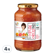 Kkomsaem Foods 蜂蜜紅葡萄柚茶, 1kg, 1罐, 4罐