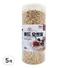 건강곡간 영양가득 롤드오트밀 통, 600g, 5개