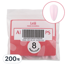 Lvia 杏仁甲片 8號, 200個, 粉紅色