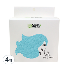 클린앤화이트 무흠집 구리나노 파스텔 수세미 스카이블루, 8개, 4개