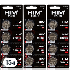 힘 코인 건전지 CR2025 3V, 4개입, 15개