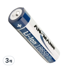안스만 18650 리튬이온 충전 배터리 3500mAh, 1개입, 3개
