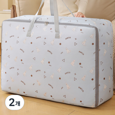 알럽홈 헬로우 패턴 압축팩 정리함, 블루, 2개