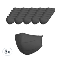 피앤씨 슬림핏 컬러마스크 대형 KF94, 50매, 3개, 그레이