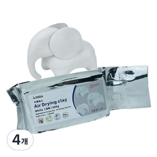 니드잇템 전문가용 공기건조 컬러점토 500g, 화이트, 4개