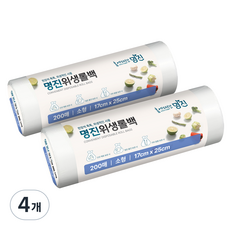명진 쓰기편한 위생롤백 17 x 25 cm, 소(S), 4개, 200개입