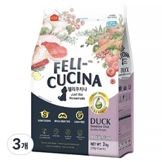 펠리쿠치나 전연령 강아지 소프트사료, 오리, 3kg, 3개
