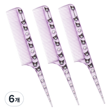 三麗鷗明星 迷你尖尾梳, 庫洛米 透明紫, 6個