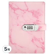 MAME 秘密萬年日記本 附鎖筆記本 秘密日記本, 5個, 粉紅色