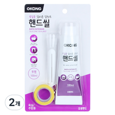 오공 욕실용 핸드씰 투명 100ml, 2개