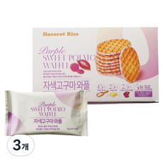 해오롯라이스 자색 고구마 와플 20p, 3개, 360g