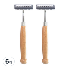 칼리오페 클래식 일회용 우드 남자 면도기, 1개입, 6개