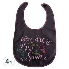 뉴실버 어르신 환자 성인 식사 방수 커버 세면 턱받이 60 x 40 cm, 다크퍼플, 4개