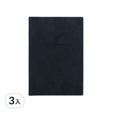 【德利生活】B5超厚皮革高質感筆記本黑色,3入