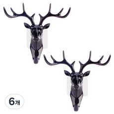 abm 鹿角壁掛式掛鉤, 混色, 6個