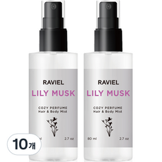RAVIEL 코지 퍼퓸 헤어 앤 바디 미스트 릴리머스크향, 80ml, 10개