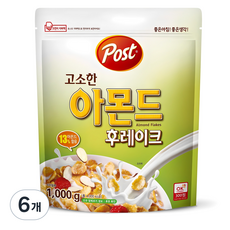 포스트 고소한 아몬드 후레이크 시리얼, 1kg, 6개