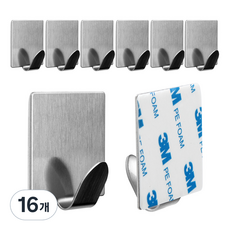 李優雅女士 3M 強力黏著不鏽鋼多用途掛鉤, 單一顏色, 16個