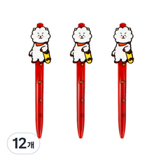 라인프렌즈 BT21 피규어젤펜 0.5mm, 알제이, 12개