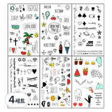 Partybok.com 迷你紋身套裝, KT001、KT002、KT003、KT004、KT005、KT006, 4組