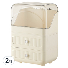 다퍼남 대용량 모던 화장품 정리대 3단, 베이지, 2개