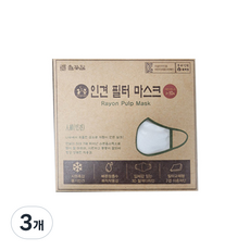 들꽃잠 아동용 인견 다이마루 필터 입체마스크 아이보리, 1개입, 3개