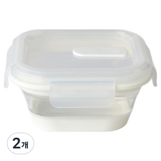 Modern House 折疊收納堅固的矽膠正方形密封容器, 2個, 500ml