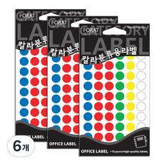 쁘띠팬시 칼라분류용라벨 스티커 20-303A 12p, 12개입, 6개