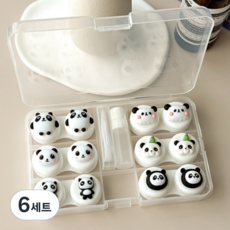 특별한상점 요일별 6개 귀여운 콘택트렌즈 케이스 흡착봉 집게 세트, G, 6세트