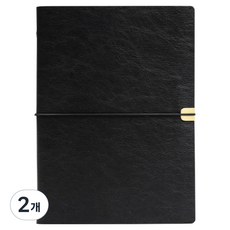 Khohimo 筆記本 商務用 A5 日記本 防水 手帳 5W0455, 黑色, 2個