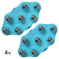 Gold Pang 斜方肌按摩球 滾輪 頸肩按摩器, 藍色, 4個