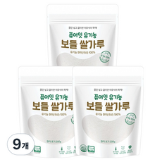 퓨어잇 유기농 보들쌀가루 현미 초기, 200g, 9개
