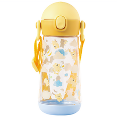 LiLFANT Tritan 直飲水壺, 1個, 470ml, 活潑小熊 黃色 + 藍色