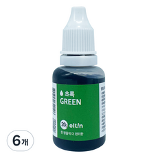 엘틴 푸드칼라 식용색소 진한 초록, 20g, 6개