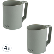 THE ZAKKA 簡約線條浴室漱口杯, 4個, 綠色