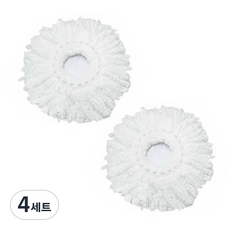 오션웰라이프 핸드스핀 물걸레 리필 화이트 2p, 4세트