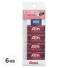 펜텔아인 펜텔 지우개 중 + 대 4p 세트 ZEAS10-G4C1, 혼합색상, 6세트
