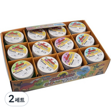 공룡 치즈 슬라임 4종 x 3p 세트, 2세트, 투명, 녹색, 하늘색, 청색